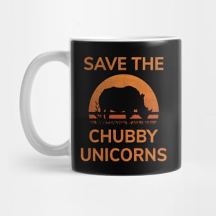 Save The Chubby Unicorns T-Shirt Fat Unicorn Distressed Design Mug